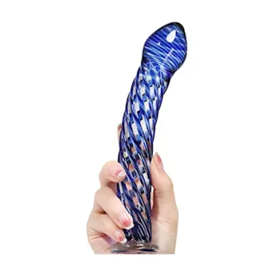 lucent spiral waves glass dildo