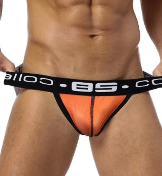 Club Jox 85 Collection Perforated Pouch Orange XXL Jockstrap — image 2 of 4