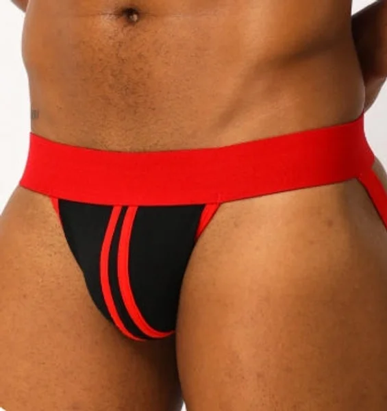 Club Jox Two Stripes Or Racing Stripes Red Jockstrap — image 2 of 2