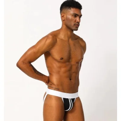 club jox two stripes or racing stripes white jockstrap