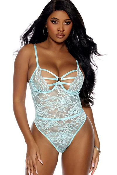 Elegant Moments Aurora Floral Lace Teddy — image 4 of 6