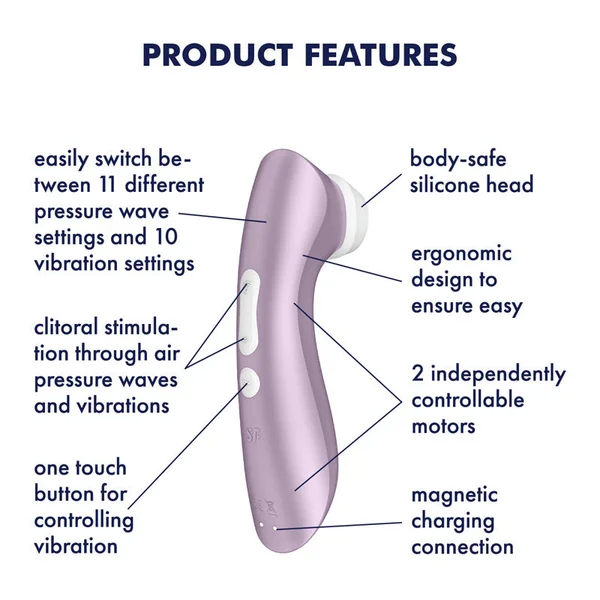 Satisfyer Pro 2+ Purple - Purple Touch-Free USB-Rechargeable Clitoral Stimulator with Vibration — image 2 of 9