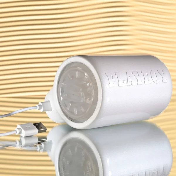 Playboy Pleasure SPIN DOCTOR - White USB Rechargeable Vibrating & Spinning Stroker — image 9 of 9
