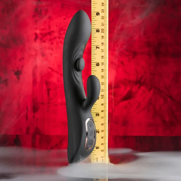 Playboy Pleasure THATS THE SPOT - Black 23.3 cm USB Rechargeable Rabbit Vibrator with G-Spot Tapper — image 8 of 9