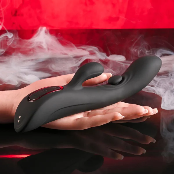 Playboy Pleasure THATS THE SPOT - Black 23.3 cm USB Rechargeable Rabbit Vibrator with G-Spot Tapper — image 4 of 9