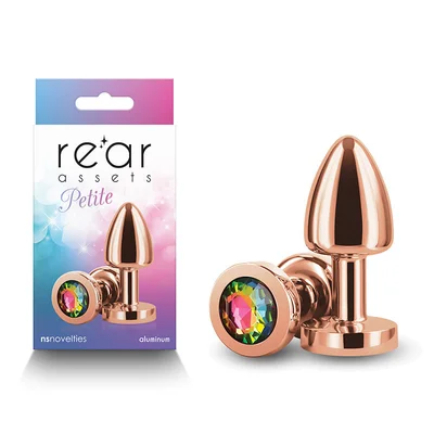rear assets petite rose gold with rainbow gem