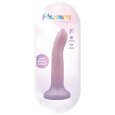 pleasures by playful 7 inch dong pink to purple