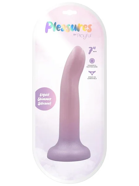 Pleasures by Playful 7 inch Dong - Pink to Purple — image 7 of 7