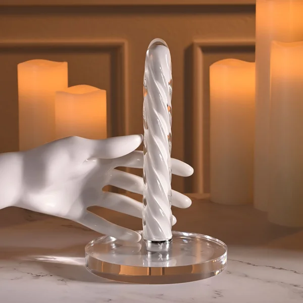Playboy Pleasure IN A TWIST - White Glass 17.5 cm USB Rechargeable Vibrator — image 6 of 8