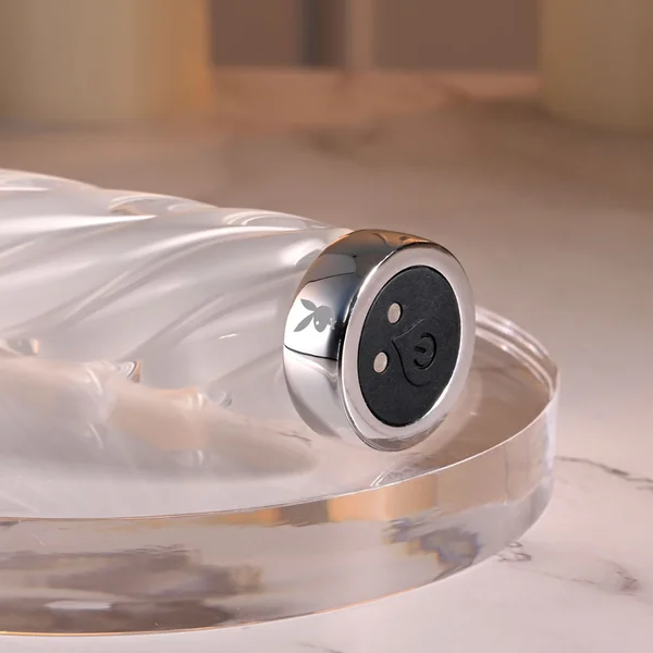 Playboy Pleasure IN A TWIST - White Glass 17.5 cm USB Rechargeable Vibrator — image 3 of 8