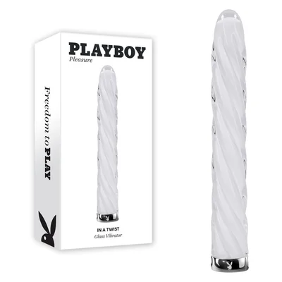 playboy pleasure in a twist white glass 175 cm usb rechargeable vibrator