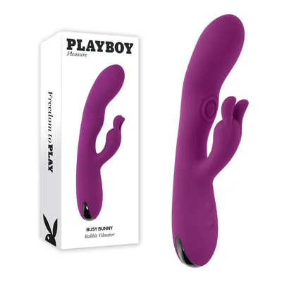 playboy pleasure busy bunny purple 226 cm usb rechargeable rabbit vibrator with tapping shaft