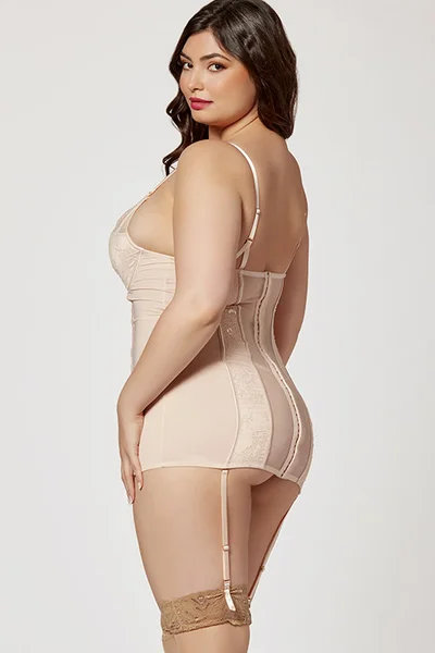 Seven Til Midnight Champagne Dreams Stretch Satin & Lace 2 Piece Chemise & Thong Set — image 4 of 5