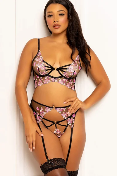 Seven Til Midnight Cherry Blossom 3 Piece Longline Bra Set — image 7 of 12