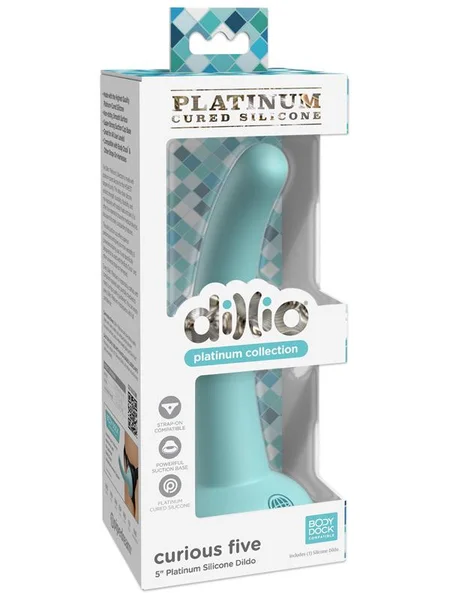 Dillio Platinum Curious Five 5in Teal Dildo — image 3 of 5