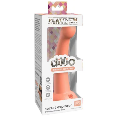 dillio platinum secret explorer 6in peach dildo