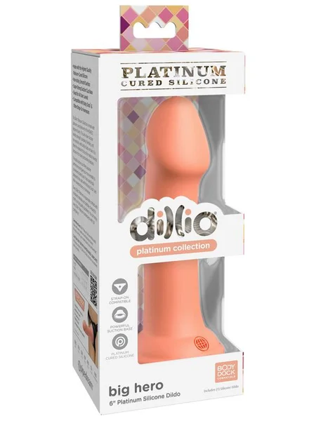 Dillio Platinum Big Hero 6in Peach Dildo — image 3 of 5