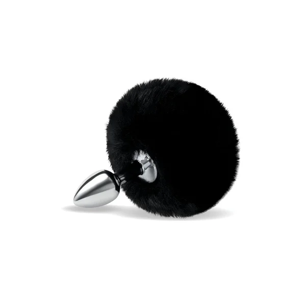 WhipSmart Furry Tales Black Bunny Tail - Metal 6.3 cm Butt Plug with Black Bunny Tail — image 3 of 4