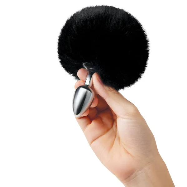 WhipSmart Furry Tales Black Bunny Tail - Metal 6.3 cm Butt Plug with Black Bunny Tail — image 2 of 4