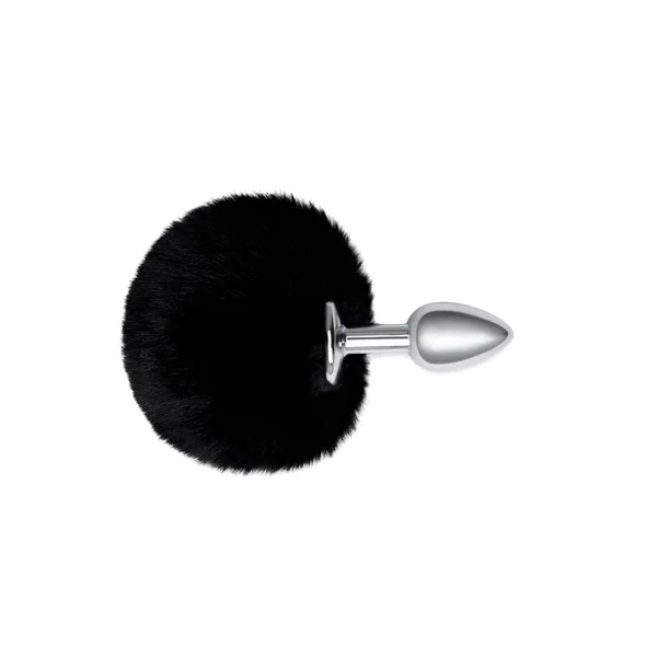 WhipSmart Furry Tales Black Bunny Tail - Metal 6.3 cm Butt Plug with Black Bunny Tail — image 4 of 4