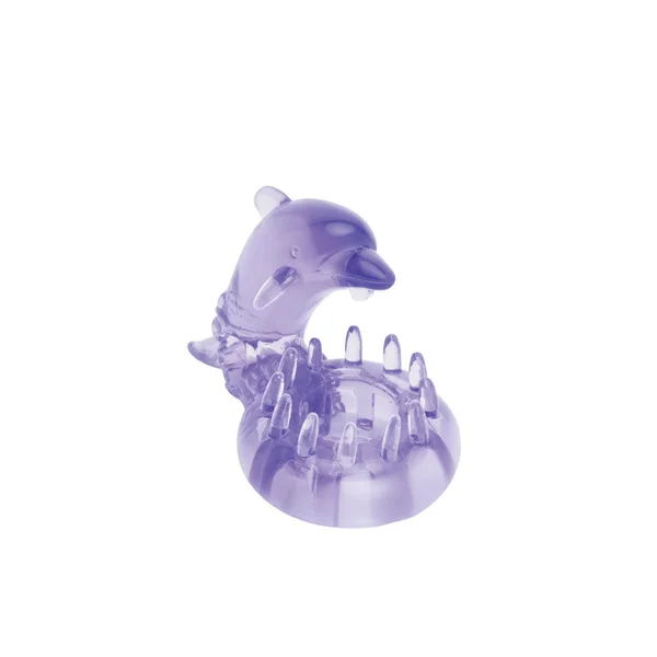 Bodywand Rechargeable Dolphin Ring with Clit Ticklers - Purple USB Rechargeable Vibrating Cock Ring — image 4 of 5