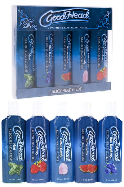 Doc Johnson Good Head Slick Head 5 Piece Water Based Flavoured Lubricant Pack — image 3 of 6