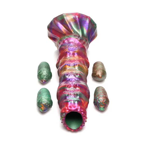 Creature Cocks Larva Silicone Dildo - Coloured 22.9 cm Fantasy Dildo with Eggs — image 6 of 9