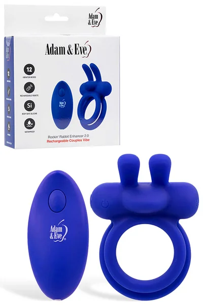 Adam and Eve Rockin Rabbit Enhancer 2.0 Vibrating Couples Ring with Remote Control — image 7 of 9