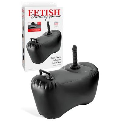 pipedream fetish fantasy series body dock inflatable love seat with suction cup dildo