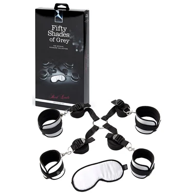fifty shades hard limits underbed restraint kit with blindfold