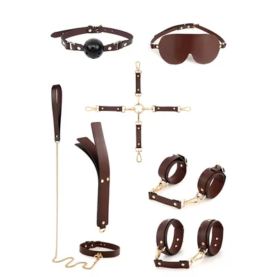 adam and eve mahogany desires 10pce leather bondage set with travel case