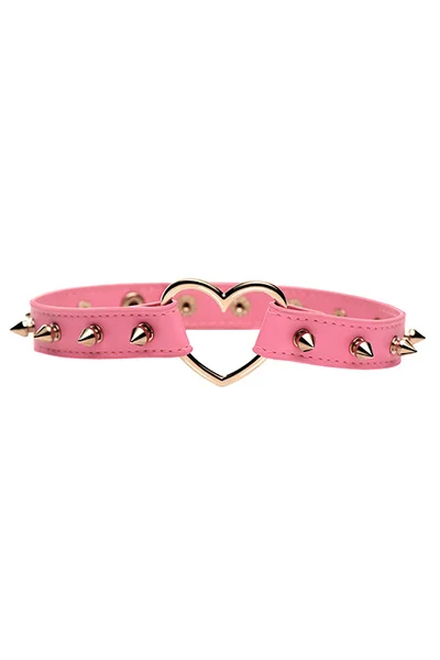 Master Series Spiked Heart Adjustable Pink Choker — image 2 of 12
