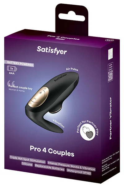Satisfyer Pro 4 Battery Operated Air Pulse Couples Vibrator — image 18 of 18