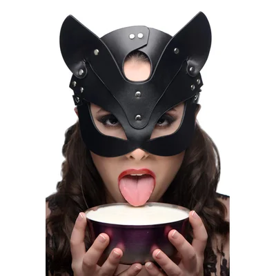 master series naughty kitty vegan leather cat mask