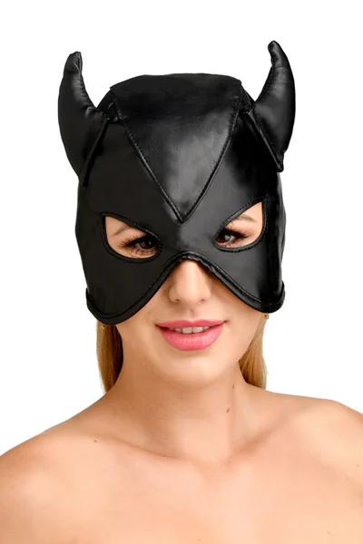 Master Series Dungeon Demon 8.5" Bondage Hood with Horns — image 12 of 18