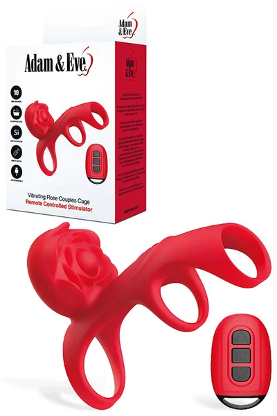 Adam and Eve Vibrating Rose 5.1" Couples Cage with Remote — image 5 of 8