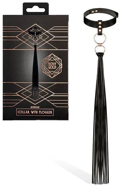 Rosy Gold Nouveau Collar with Attached Flogger — image 2 of 5