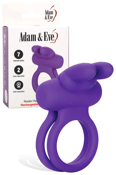 Adam and Eve Rockin' Rabbit 1.75" Vibrating Couples Ring — image 5 of 8