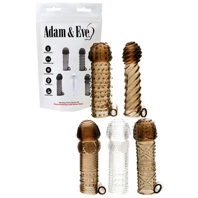 adam and eve vibrating penis sleeve 5 piece kit