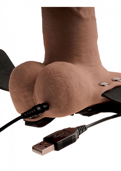 Fetish Fantasy 6 Inch Hollow Rechargeable Strap-On with Balls