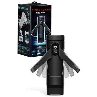cyberskin the wing 114 dual stimulation thrusting masturbator with scrotal vibration