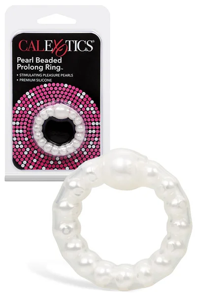 Calexotics Pearl Beaded Prolong 1.5" Cock Ring — image 4 of 9