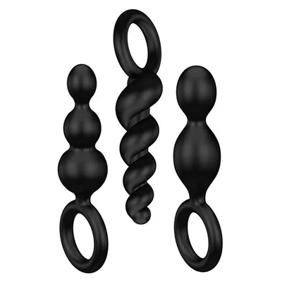 satisfyer booty call silicone butt plug set