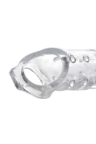Size Matters 10.75" Clear Penis Extension Sleeve with Ball Strap — image 3 of 4