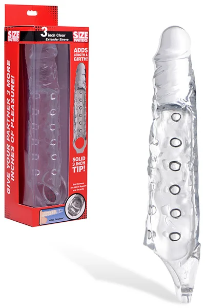 Size Matters 10.75" Clear Penis Extension Sleeve with Ball Strap — image 9 of 12
