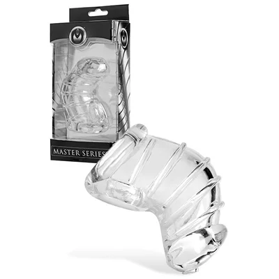 master series detained xs 4 clear chastity cage with nubs