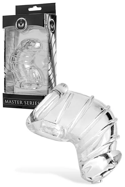 Master Series Detained XS 4" Clear Chastity Cage with Nubs — image 4 of 6