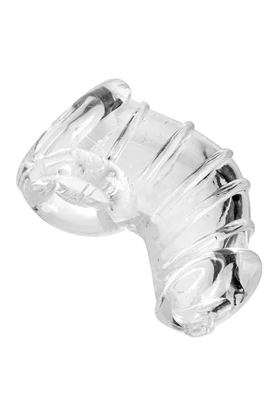 Master Series Detained XS 4" Clear Chastity Cage with Nubs — image 5 of 6