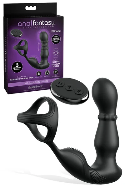 Pipedream Slide & Glide 7.5" Remote Controlled Prostate Massager with Cock Ring — image 7 of 12