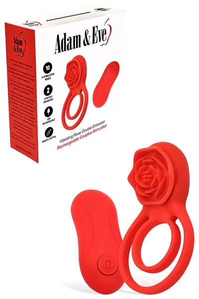 Adam and Eve Double Ring Vibrating Rose 2.25" Couples Ring — image 13 of 18